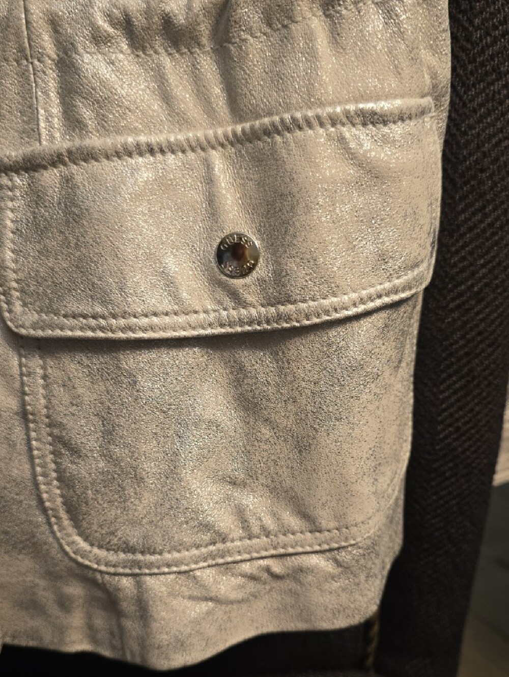 GUESS Metallic Silver Utility Jacket - Picture 5 of 15